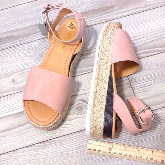 (25-2050) Vepose Wedge Sandals Summer Blush Sz 7.5 - Picture 5 of 10